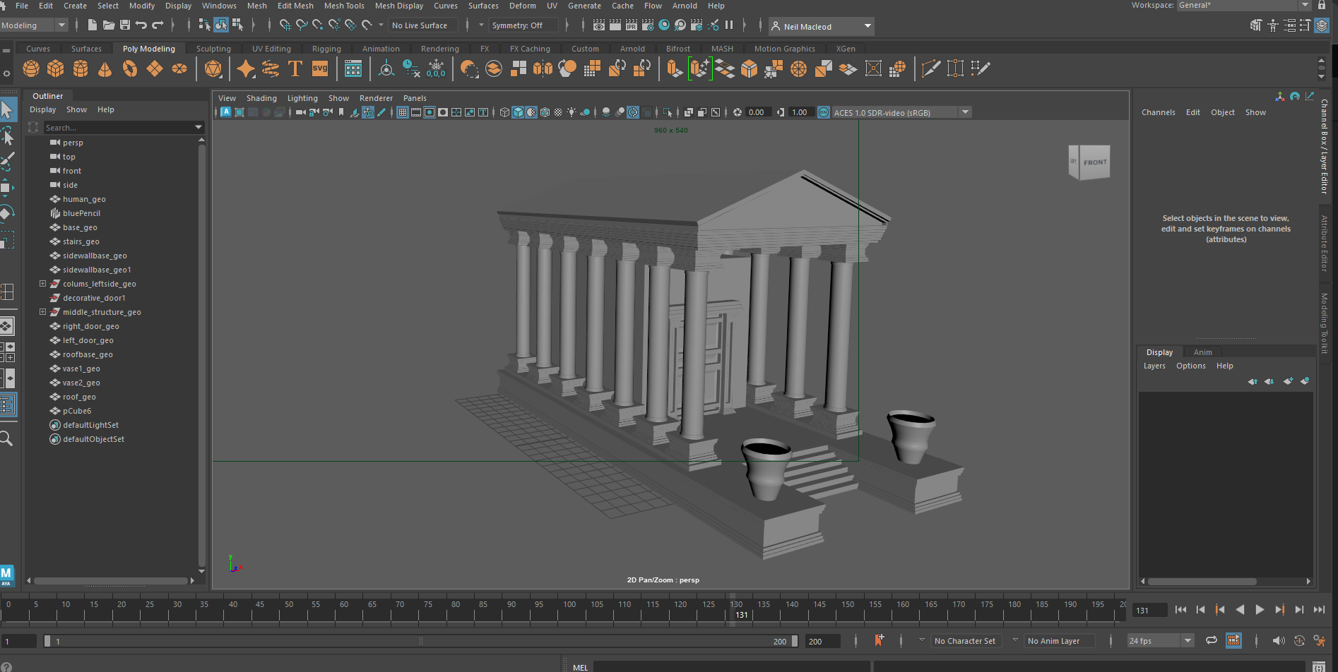 Detailed temple structure - Step 3